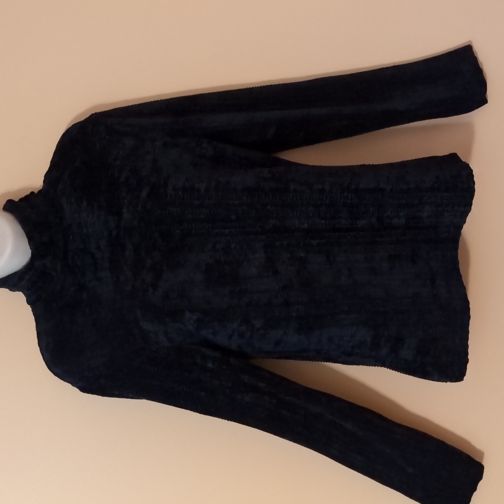 Betty Blue Ladies Long Sleeve Turtleneck Velour Sweater